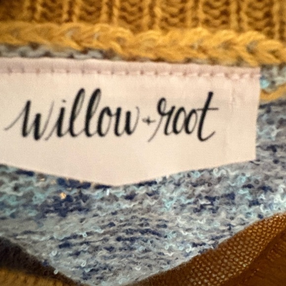 Willow & Root women’s knit lightweight sweater yellow gray sz XS preloved - Picture 5 of 6